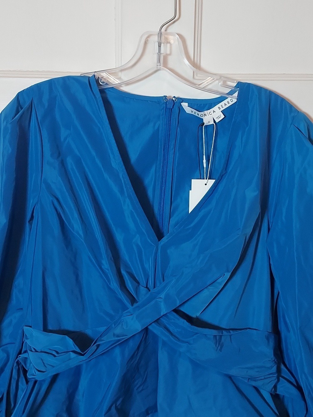 Veronica Beard Seema Long Sleeve Crisscross Blouse In Bluebell Sz 8 - Picture 7 of 16